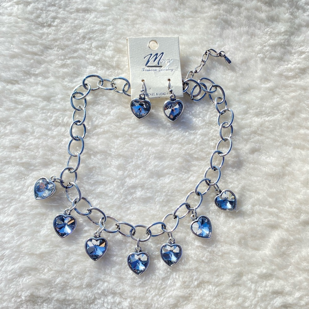 Crystal Hearts Necklace Set